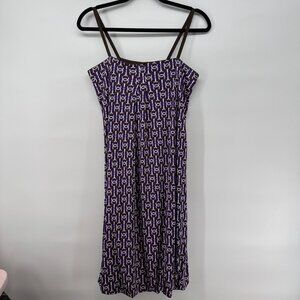 Herion Women Vintage Italian Silk Purple Stretchable Dress. size 44 us 8